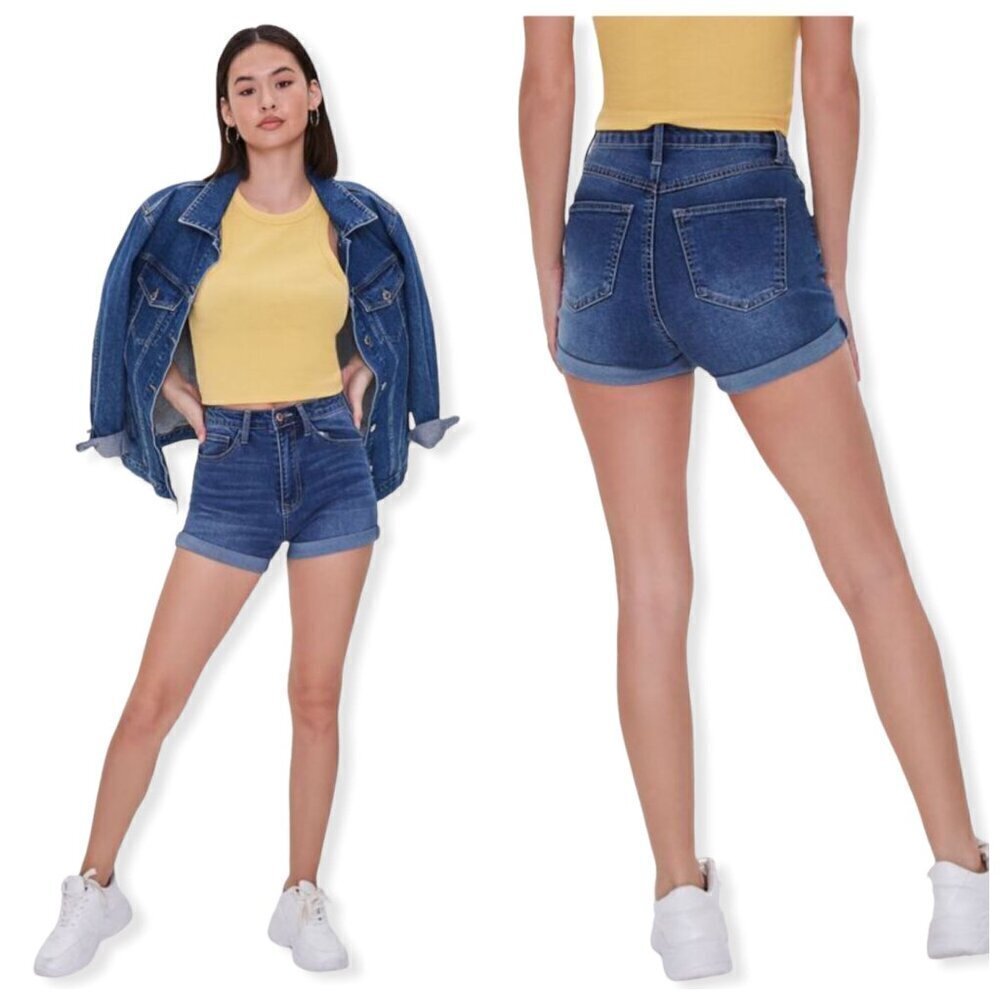 FOREVER 21 Blue Jean High-Rise Denim Shorts Women's Size 27 Waist
